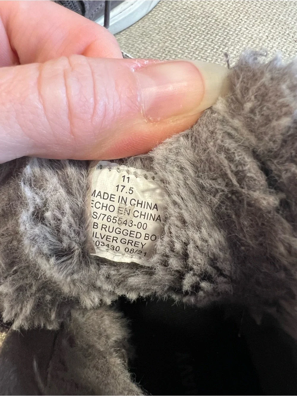 Old Navy Size 11 Toddler Gray Faux Fur Lined Lace-Up Boots GUC